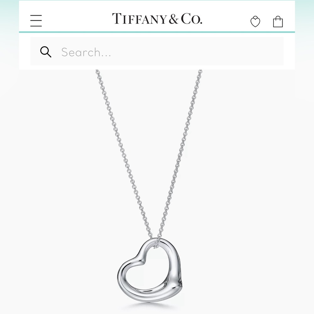 Elsa Peretti  - Open Heart Necklace - Tiffany - NEVER WORN - ORIGINAL WRAPPING